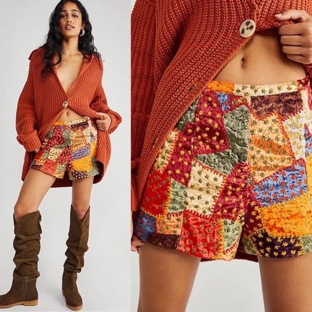 NWT Free People Patchwork Dream Shorts
